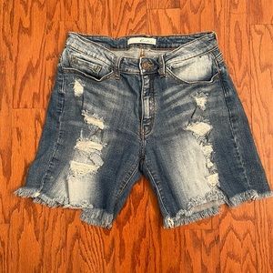 KanCan Distressed Denim Shorts